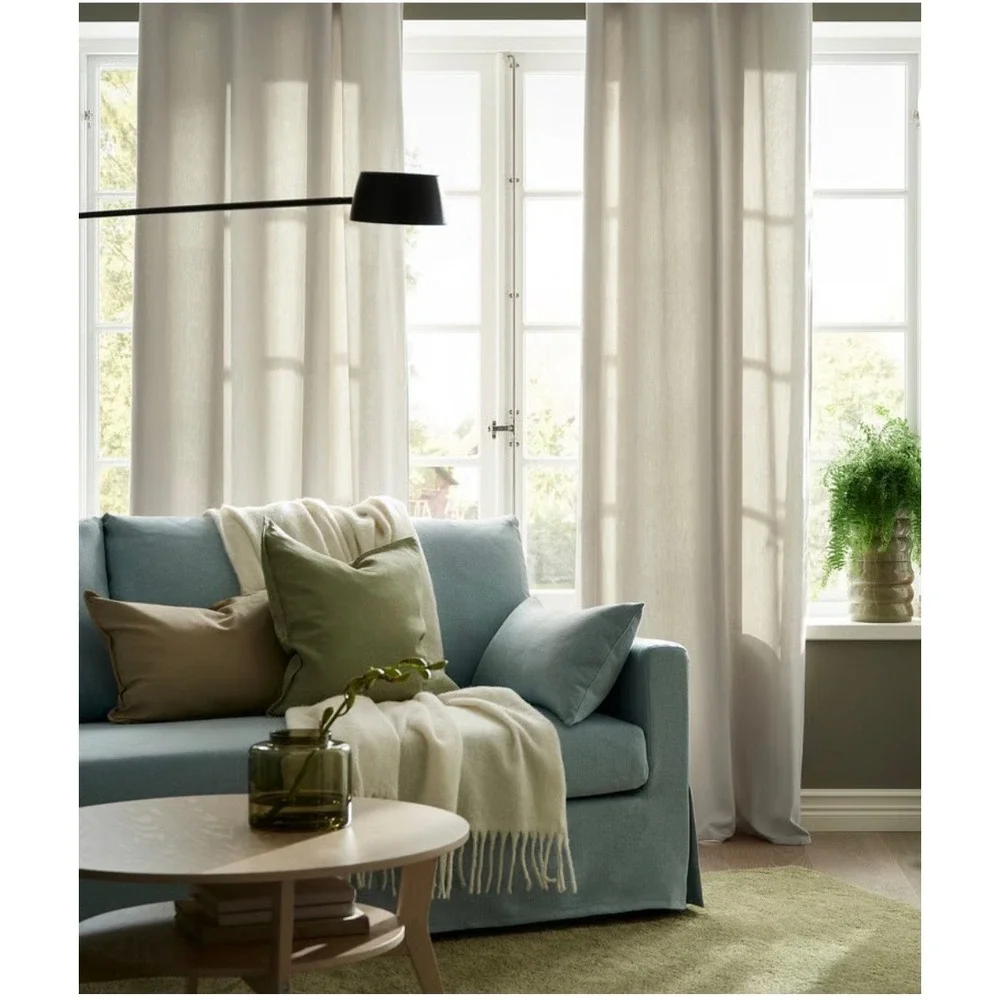 IKEA GINSTMOTT Curtains 1 Pair Light Beige Room Darkening 57x98 805.971.71